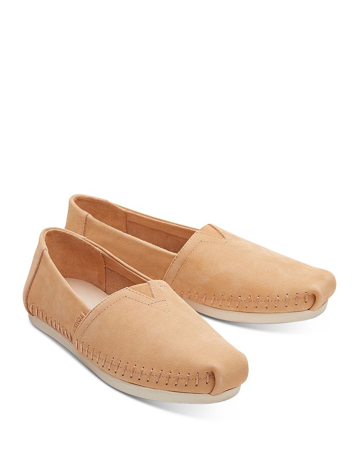 TOMS Leather Espadrille in Brown