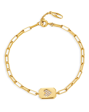 Nadri Golden Pave Heart Link Bracelet