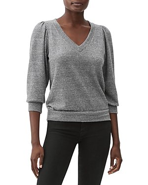 Michael Stars Gabriella V-neck Sweater In Gunmetal