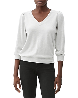 Michael Stars Gabriella V-neck Sweatshirt In Platinum