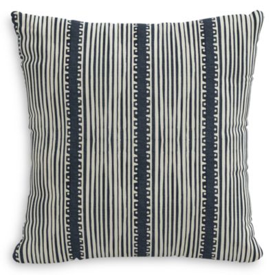 Sparrow & Wren - Bennett Stripe Navy Ground Down Pillow, 20" x 20"