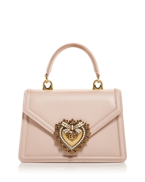 Shop Dolce & Gabbana Small Smooth Calfskin Devotion Bag In Powder Pink