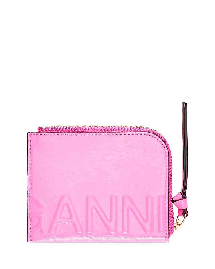 GANNI Recycled Leather Zip Around Card Holder | Bloomingdale's