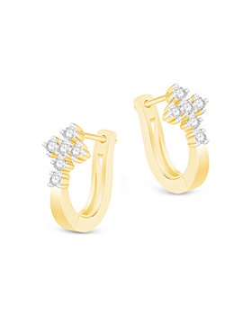 Bloomingdale's - Diamond Cross Huggie Hoop Earrings in 14K Yellow Gold, 0.25 ct. t.w. - 100% Exclusive