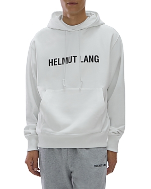 Helmut Lang Cotton Logo Print Hoodie In White