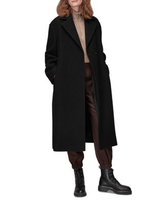 wool long coat black