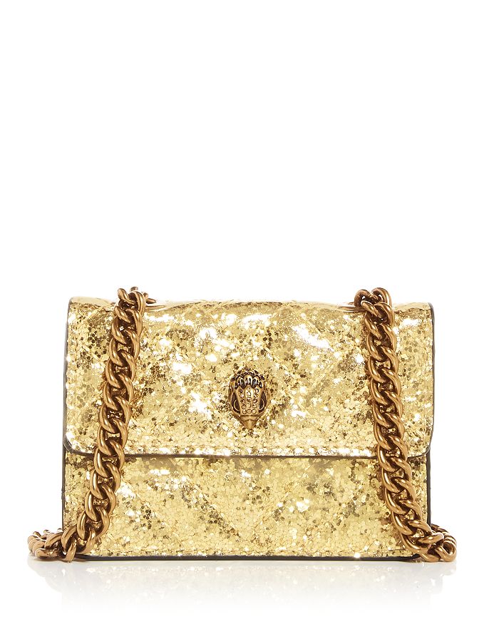 Kurt Geiger, Bags, Nwt Kurt Geiger London Gold Glitter Micro Kensington  Shoulder Bag