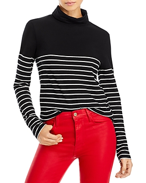 Kule The Tissue Striped Cotton Turtleneck Top