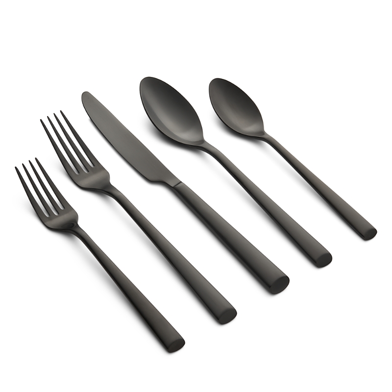 Cambridge Silversmiths Gilda Black Satin 20-piece Flatware Set, Service For 4 In Black