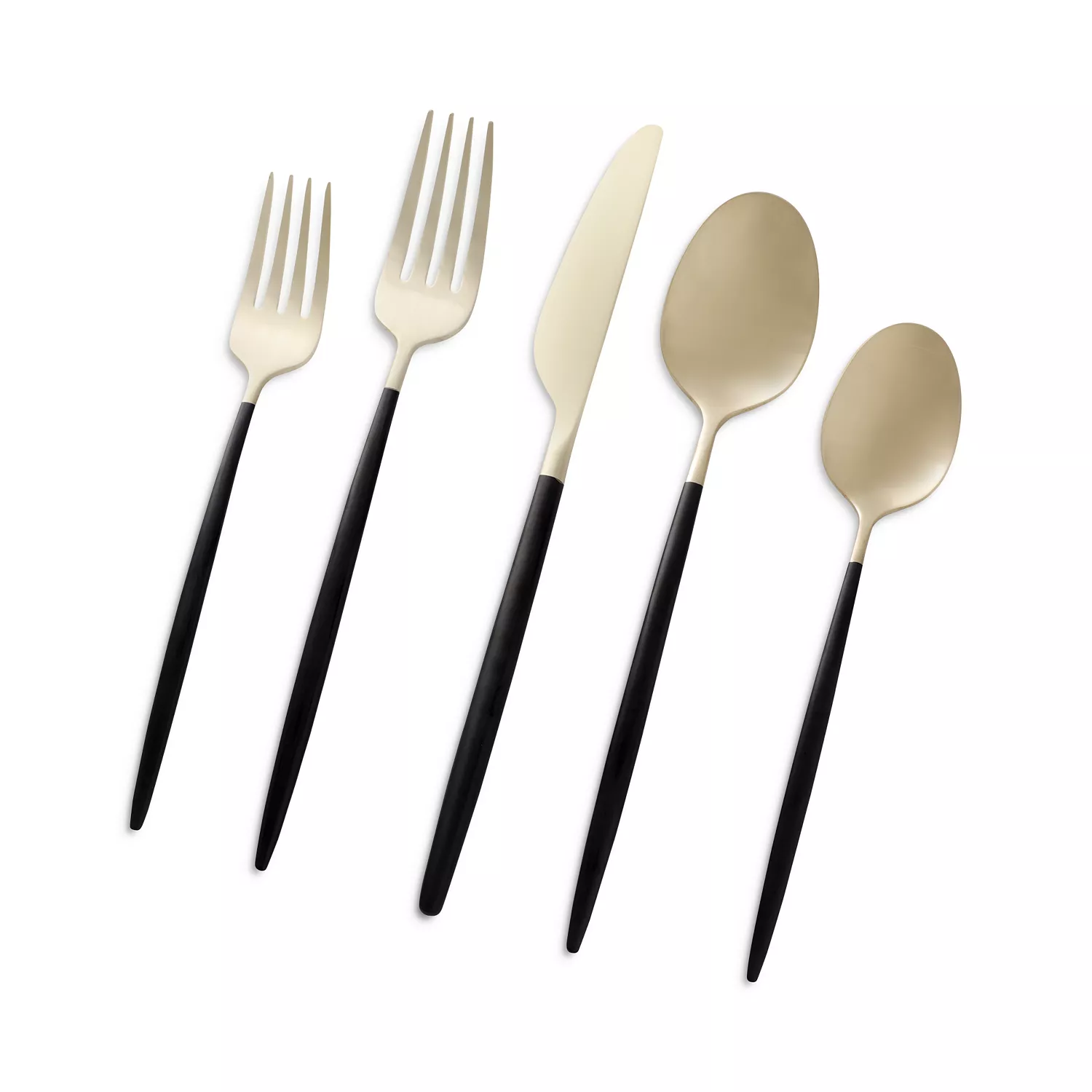 Cambridge Silversmiths' Gaze Black & Champagne Satin 20-Piece Flatware Set