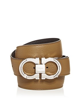 Ferragamo - Men's Double Gancini Buckle Reversible Leather Belt