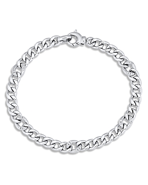 Alberto Amati Sterling Silver Diamond Curb Link Chain Bracelet