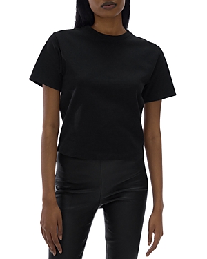 Helmut Lang Logo Embroidered Crew Neck Short Sleeve Top In Blk