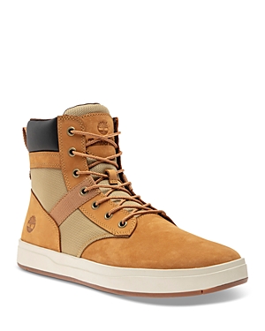 Shop Timberland Men's Davis Square Leather Boots In Wheat