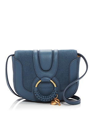 See By Chloé See By Chloe Hana Mini Suede & Leather Crossbody In Stormy Sky/gold