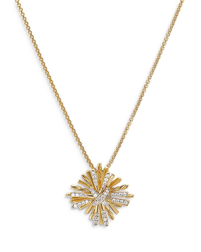 David Yurman 18K Yellow Gold Angelika Diamond Maltese Pendant Necklace ...