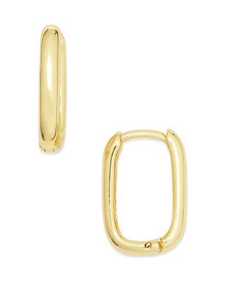 Argento Vivo - Oblong Hoop Earrings in 14K Gold Plated Sterling Silver