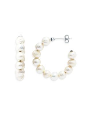 pearl beaded hoop earrings