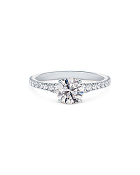 De Beers Forevermark - Icon™ Setting Round Diamond Engagement Ring with Diamond Band in Platinum, 1.85 ct. t.w.