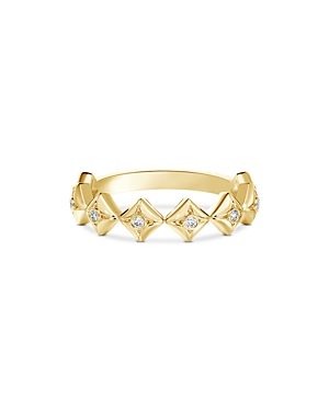 DE BEERS FOREVERMARK ICON BAND WITH DIAMOND ACCENTS IN 18K YELLOW GOLD,FR1201RD008DCY0650