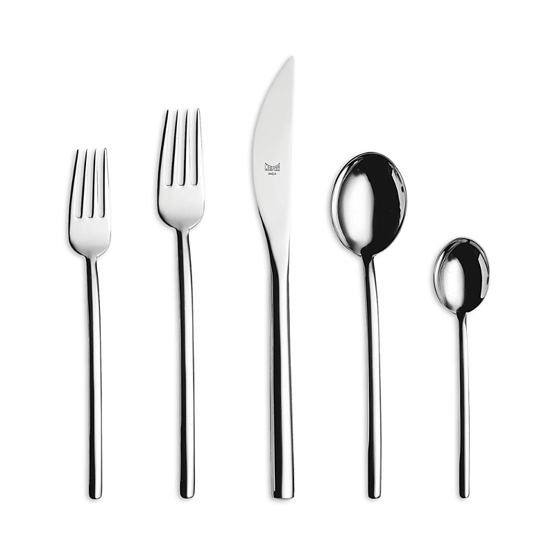 Mepra Due Flatware 5-piece Place Setting In Brushed Silver