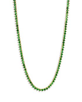 Zoe Lev - 14K Yellow Gold Emerald Tennis Necklace, 16"