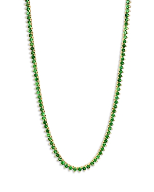 Zoe Lev 14K Yellow Gold Emerald Tennis Necklace, 16