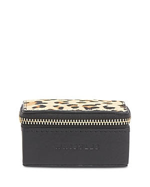 Whistles Dee Mini Leather Jewelry Box In Leopard Print
