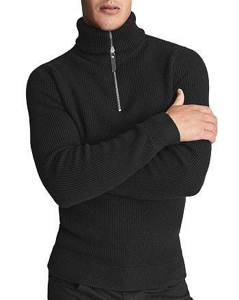 REISS Melvile Half Zip Ribbed Sweater | Bloomingdale's