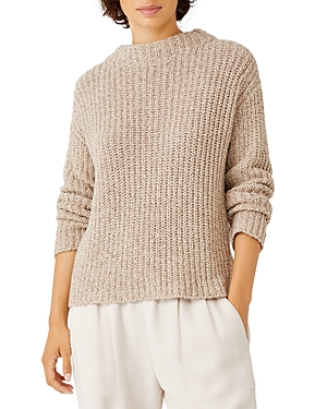Eileen Fisher Petites Funnel Neck Organic Cotton Sweater
