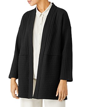 Eileen Fisher - High Collar Organic Cotton Sweater Jacket