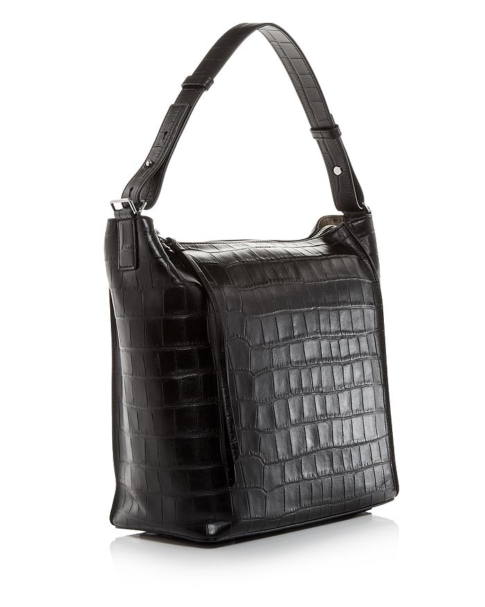 AllSaints Kita Croc Embossed Leather Shoulder/Crossbody Bag