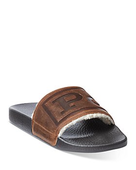 Polo Ralph Lauren - Men's Faux Shearling Lined Leather Slides