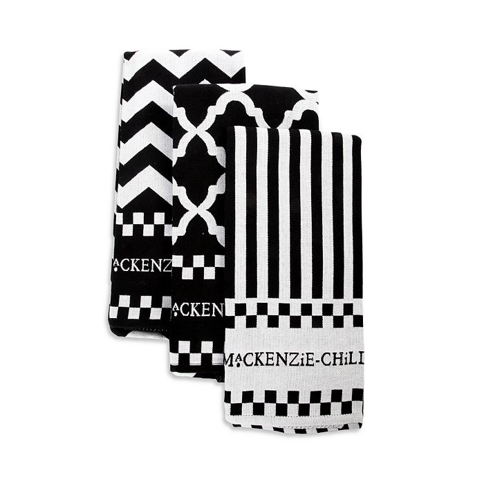 MacKenzie-Childs Blue & White Zig Zag Dish Towels - Set of 3