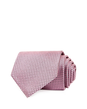 Ermenegildo Zegna Micro Floret Print Silk Classic Tie In Pink