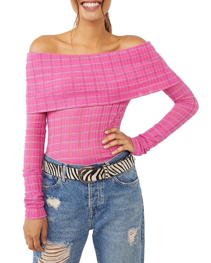 Snowbunny off the sales shoulder long sleeve tee