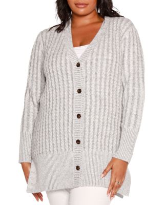 Plaited Cable Knit Cardigan Sweater 