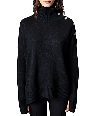 Shop Zadig & Voltaire Star Button Sweater In Noir