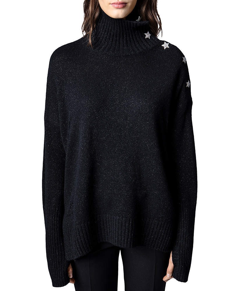 Zadig & Voltaire Star Button Sweater In Black