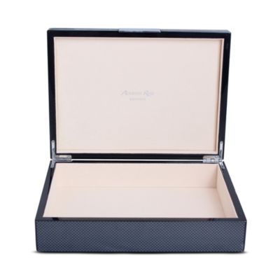 Carbon Fibre Lacquer Box with Silver - Large