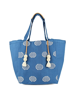 Mercado Global Rosa Extra Large Cotton Tote In Ocean Blue