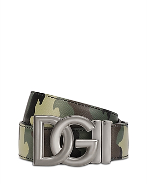 Dolce & Gabbana Reversible Camouflage-print Calfskin Belt In Camouflage