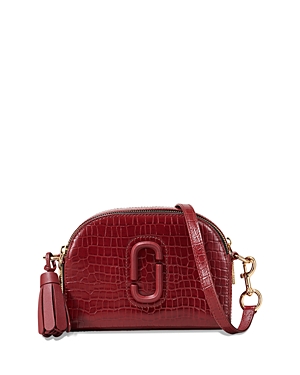 Marc Jacobs Shutter Embossed Leather Crossbody In Vachetta Red Embossed/gold