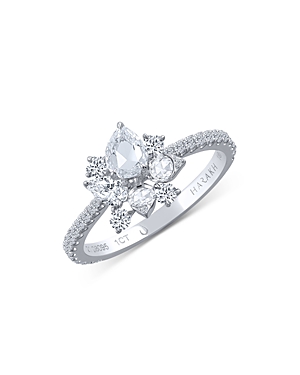 Harakh Colorless Diamond Cluster Ring in 18K White Gold, 1.0 ct. t.w.