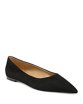 August Jim Women Flats Shoes,Slip-On Pointed Toe Pleated Ballet Flats Black