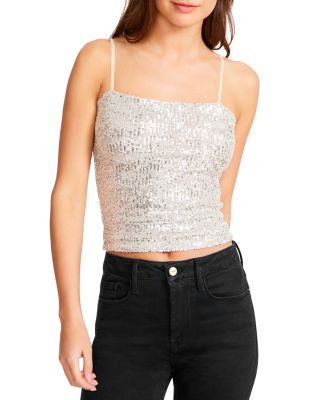 silver sparkly tank top