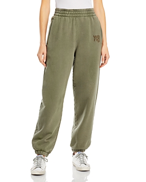 Alexander Wang T Alexanderwang.t Logo Sweatpants In Army Green