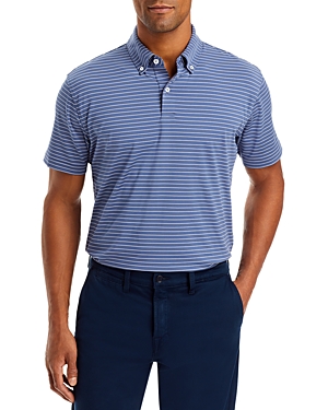 Peter Millar Duet 4-way Stretch Stripe Classic Fit Performance Polo Shirt In Galaxy