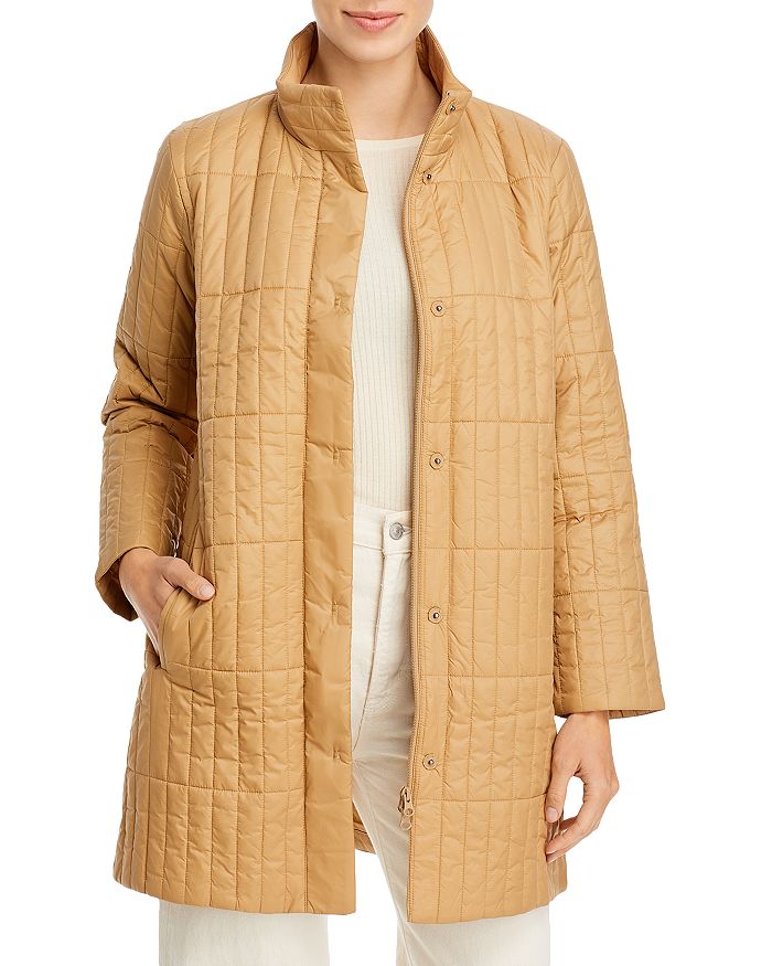 Eileen Fisher - Quilted Stand Collar Coat