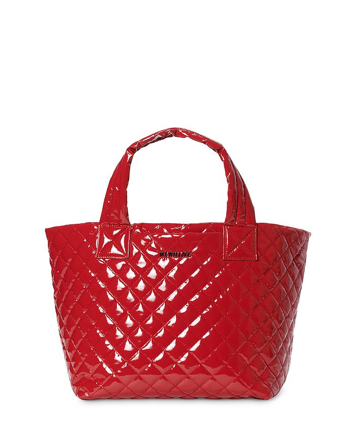 Mz Wallace Small Metro Tote Deluxe In Rouge Lacquer/gunmetal